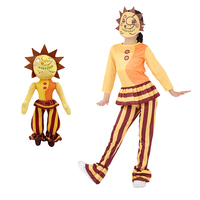 2022 Fancy Halloween Costume for Kids Sundrop FNAF Sun Clown Jumpsuit with Mask Cosplay Kids Birthday Gift $6 Off Second Piece