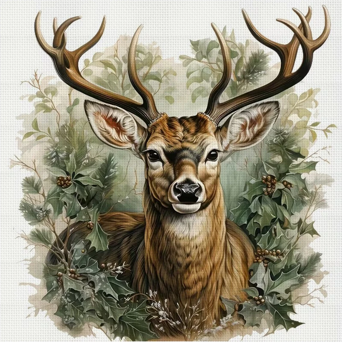 Woodland Spirit Kreuzstich-Set zum Selbermachen, 11CT, Stickerei, Heimwanddekoration, Geschenk, handgefertigtes Material, rahmenlos, halbfertig, 36 x 36 cm