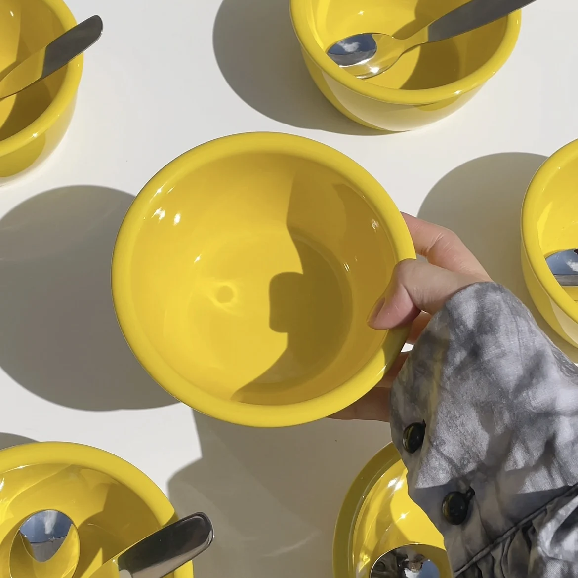 Neue Ins Sle Cry Cerc Unterglasur Glasur 48 Zoll Joghurt Schüssel Dert Schüssel Schüssel Löffel Set Porzellan Geschirr