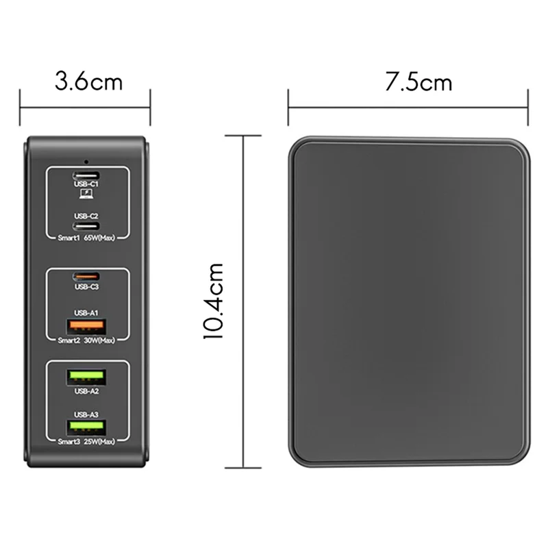 Cabezal de carga multipuerto USB para teléfono móvil, cargador de computadora, PD, alta potencia, 120W, con enchufe del Reino Unido