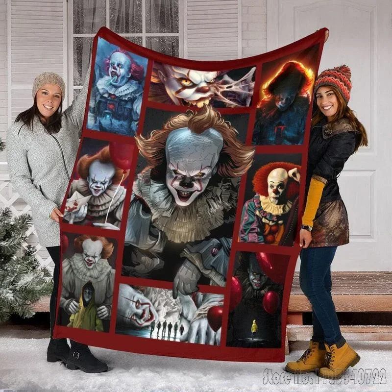 Movie Pennywise 3D Printed Home Cute Kids Blanket Throw for Bed Sofa Decor Fleece Nap Blankets Boys Girls Children Gift