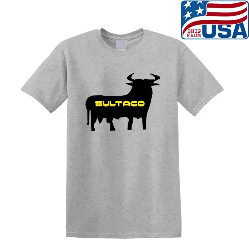 Bultaco Bull Motocross Men's Grey Size S to 5XL T shirt