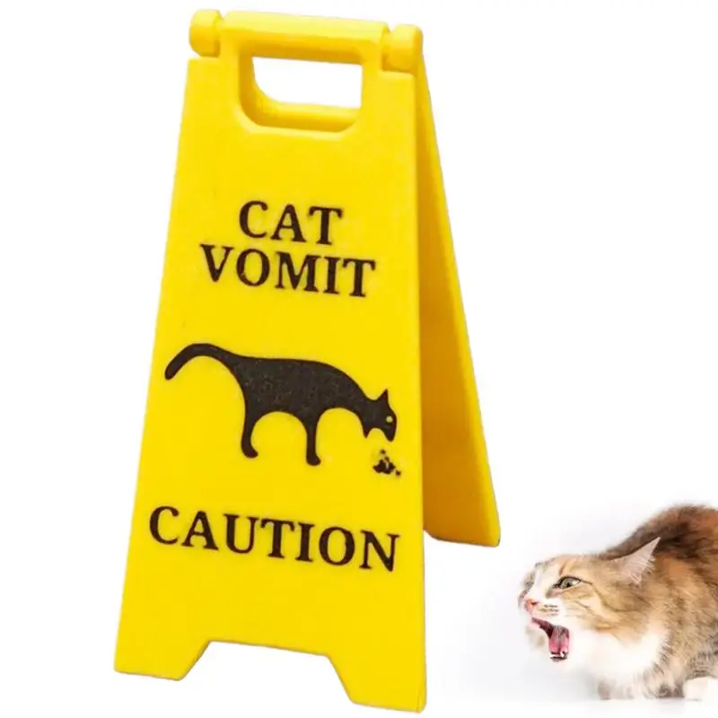 1Pc Sign Funny Creative Dog Cat Vomit Caution Sign Weather-proof Plastic Outdoor Garden Yard Lawn Warning Sign Decoration