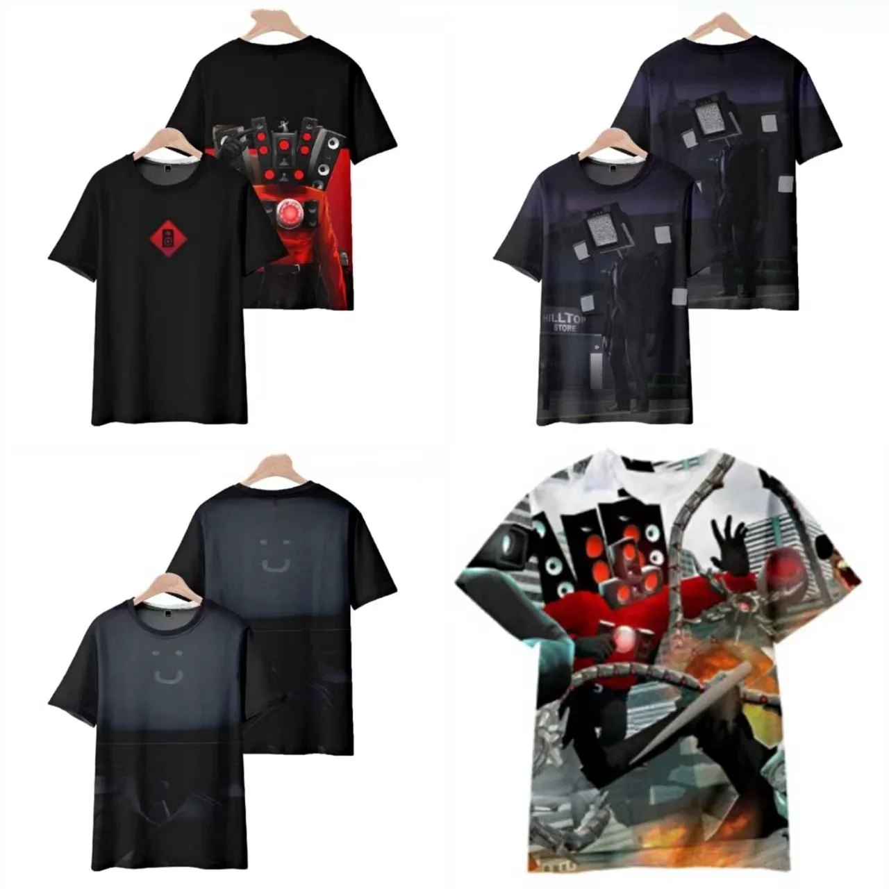 

Skibidi Toilet T Shirt Cameraman Speaker Man Tv Man Skibidi T-shirt Boy Kids 2023 Summer Polyester O-neck Short Sleeve T-shirt