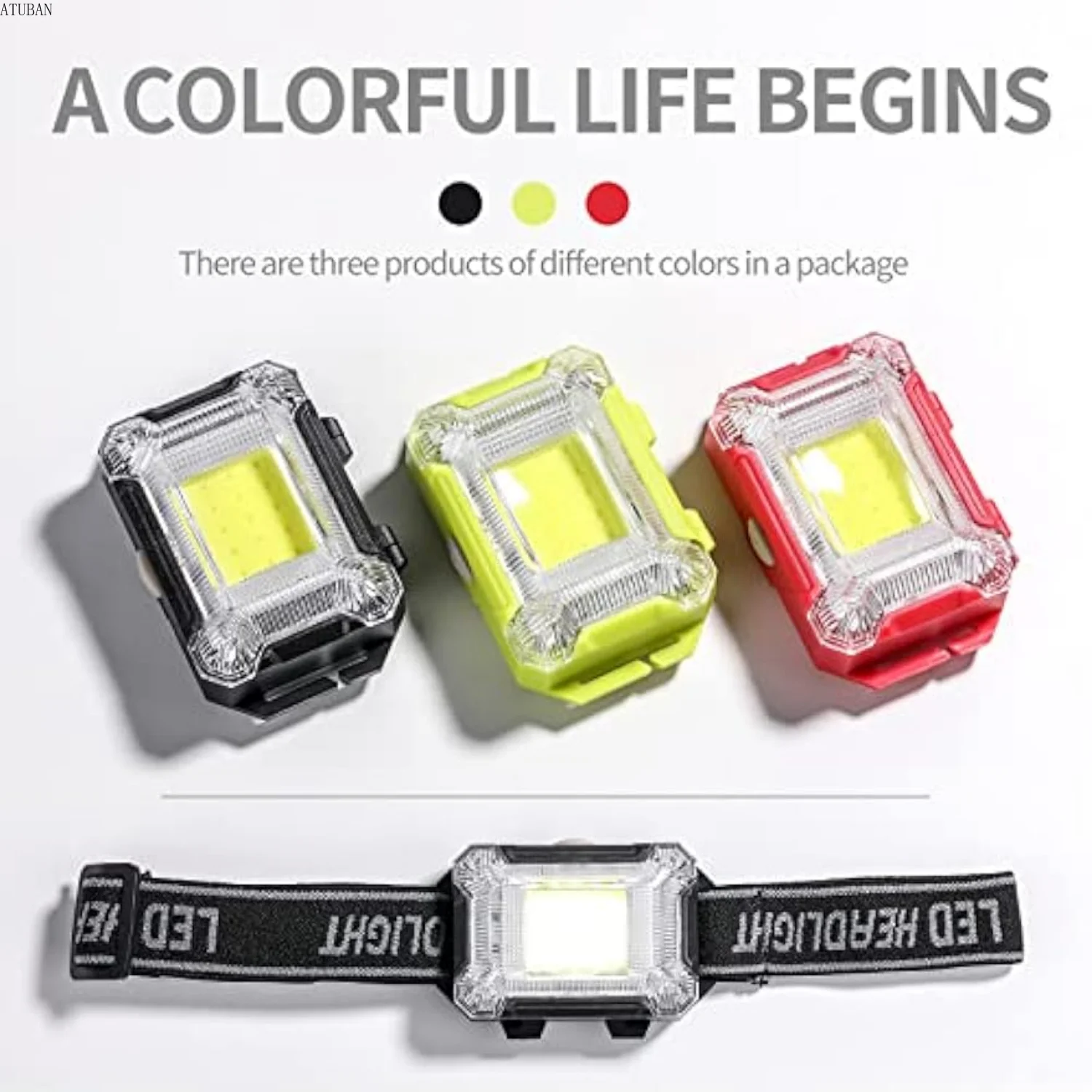 ATUBAN 3 Pack Dog Lights for Night Walking, 3 Flashing Model Bright Dog Safety Night Light Adjustable for Running,Camping,Bike