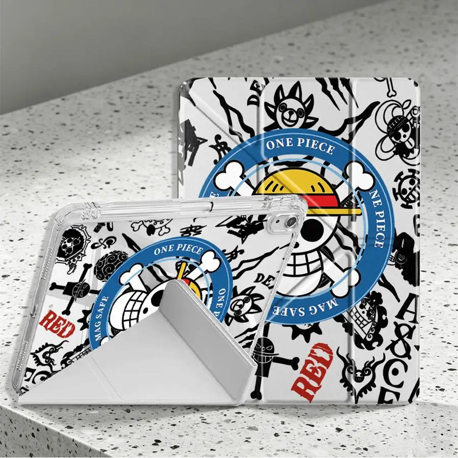 Tablet Case For Samsung Galaxy Tab S9 Plus S7 FE A8 A11 A9 Plus S10 Lite S8 With Pen Slot Cover One P-Piece Zoros Luffys