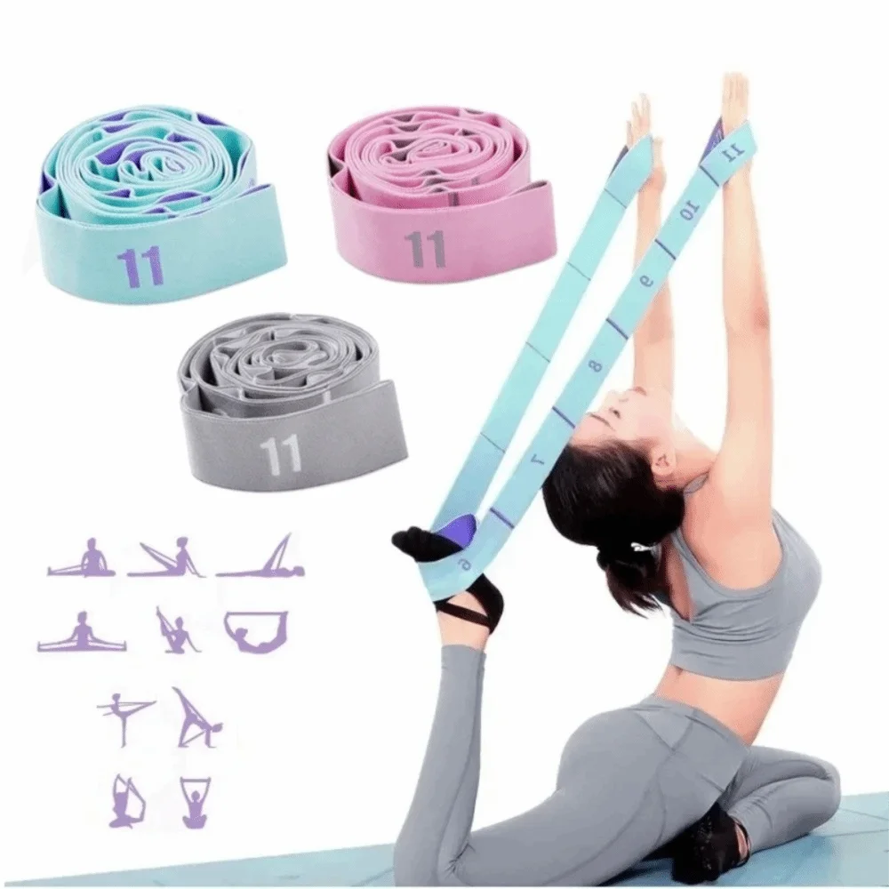 Multi Stage Yoga Stretch Band Elastic Rope Segmented Yoga Resistance Band 10/11 Grid Resistance Belt Yoga Elastic Band
