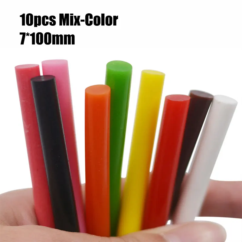 10Pcs 7x100mm Hot Melt Glue Sticks For 7mm Electric Glue Gun Craft Home DIY Hand Tool Car Dent Repair Adhesive Sealing Wax Stick