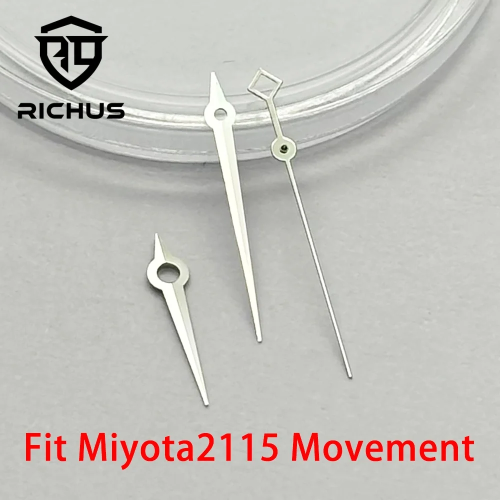 RICHUS Silver Watch Hands for Miyota2115 Movement 8mmx12mmx12.5mm Watch Accessories Parts Fit Watch Repair Part
