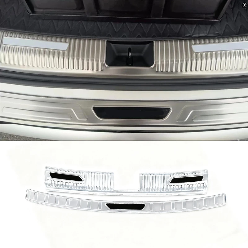 FIT FOR MG HS 2024 2025 2026 Stainless steel black chrome Rear Trunk Inside outside Bumper Protector cover sill guard Trim 2PC