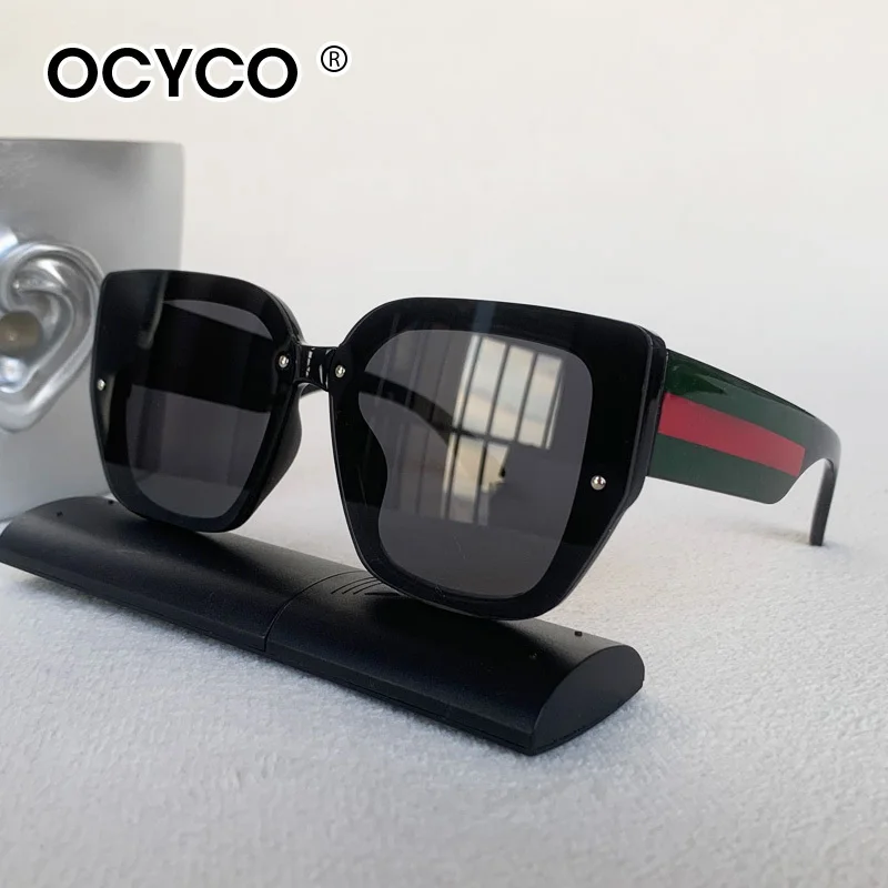 Trendy Quadratische Sonnenbrille Männer Frauen Designer Luxus Marke Große Rahmen Sonnenbrille UV400 Mode Vintage Brillen für Reisen – Detail 4