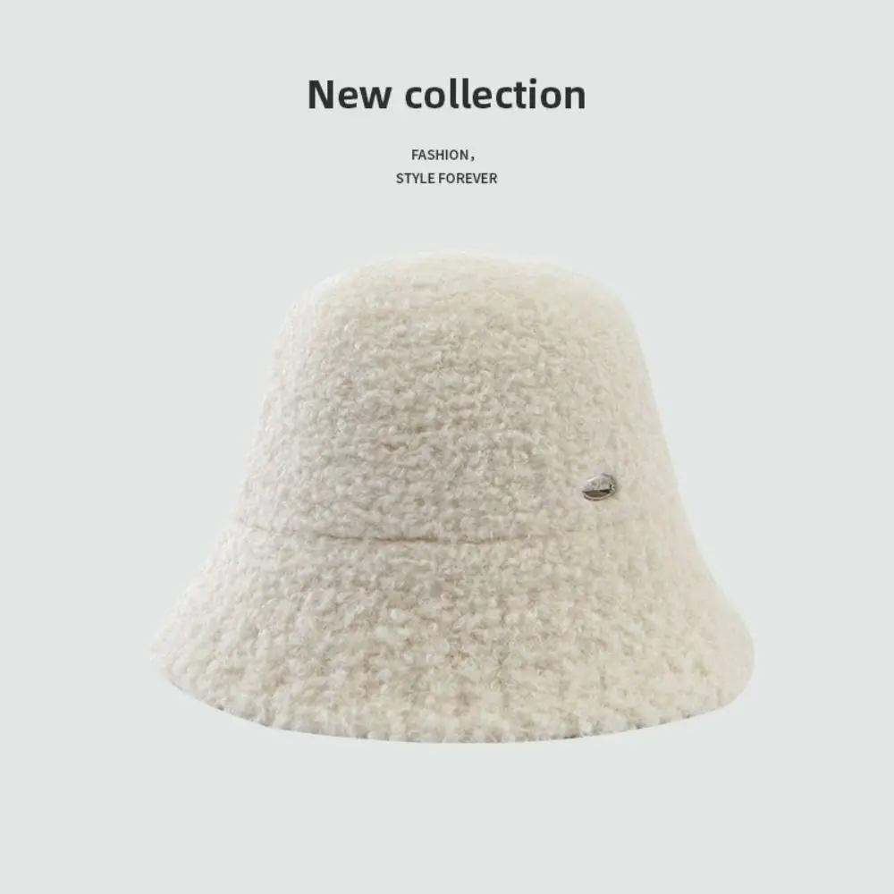 Breite Krempe Plüsch Fischer Kappen Warm Halten Verdickt frauen Eimer Hut Retro Vintage Casual Warme Becken Hut Herbst Winter