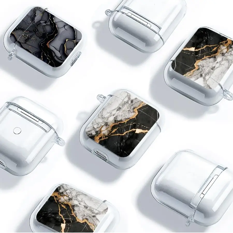 

Модный чехол с мраморным узором для Airpods Pro3 Pro2 4 2 1 Pro 3, прозрачный чехол для наушников