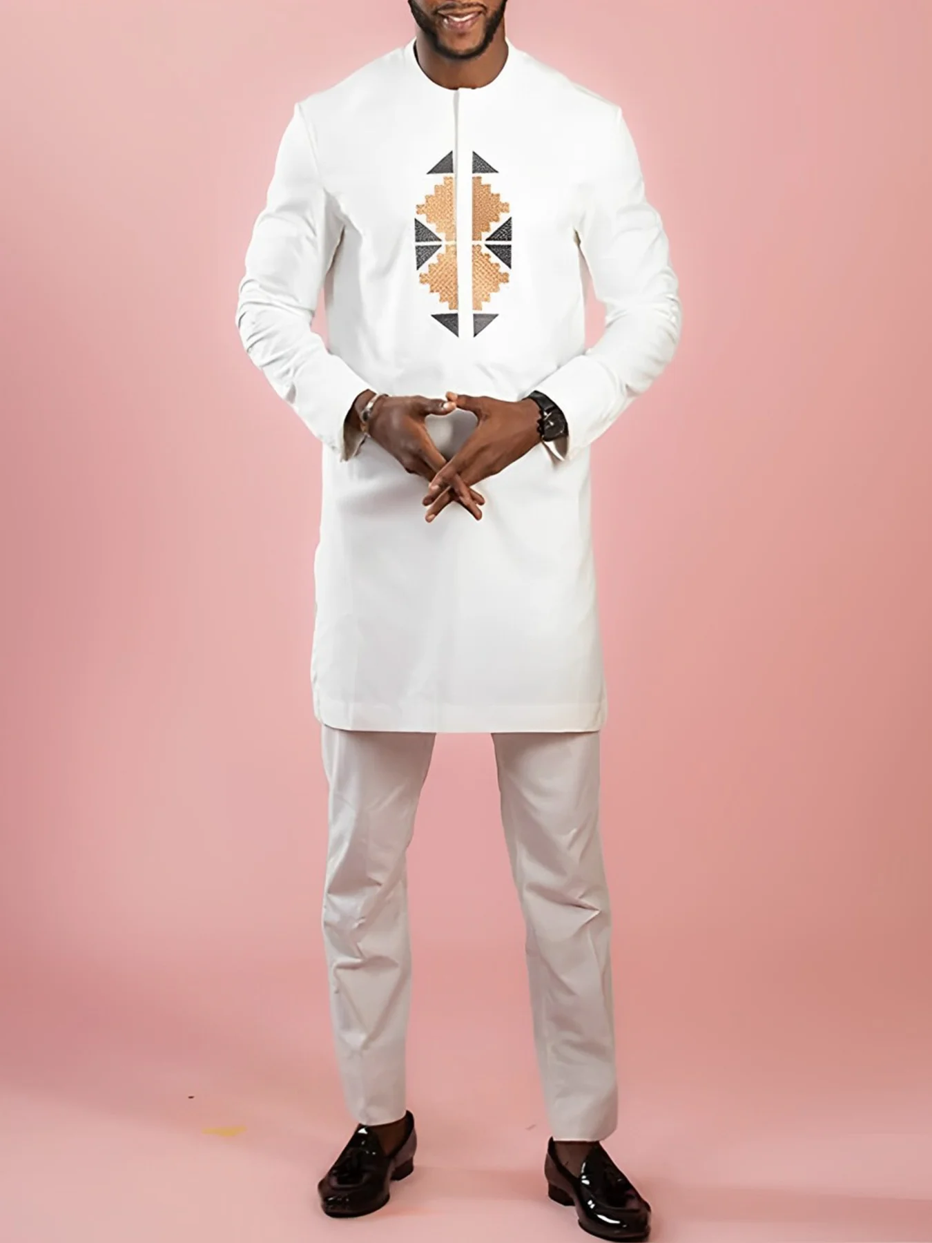 2024 New in White Set Man Traditional African Outfits for Men - Comfortable Dashiki Sets with Matching Shirts and Pants