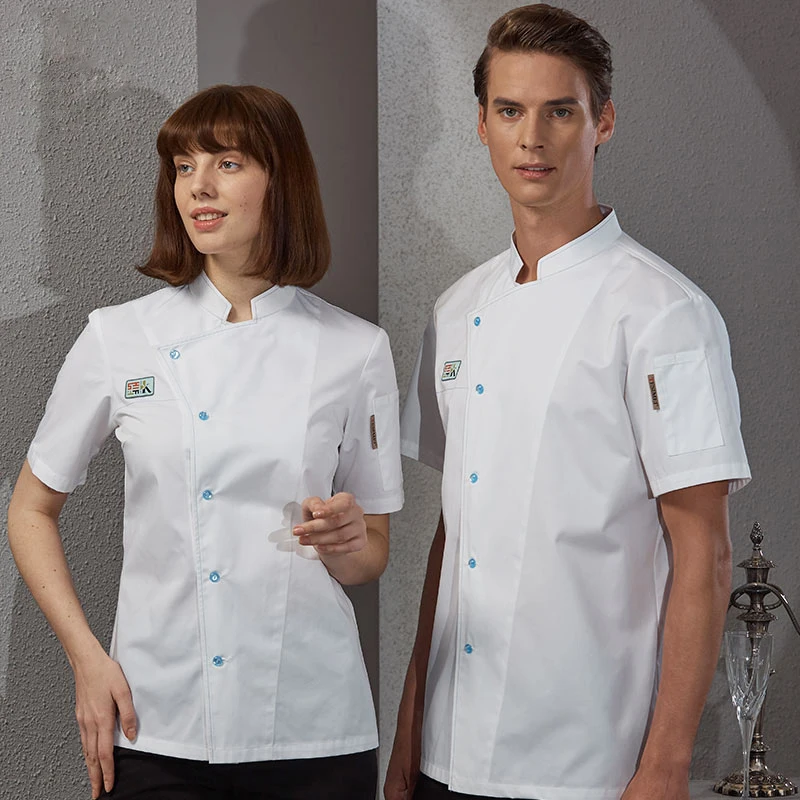 Chaqueta blanca para Chef profesional, uniforme de trabajo para Hotel, cocina, Catering, restaurante, chef, Bar, panadería