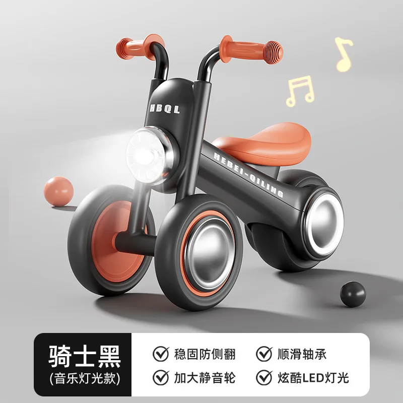 Kids Balance Bike No Pedal Toddler Walker With Led Front Lights Music Silent Anti Rollover Wheels For 1 To 3 Years Old Baby image 3