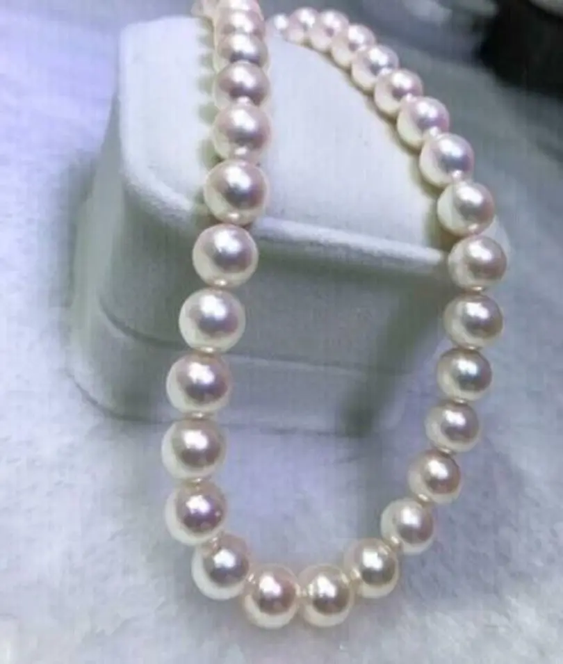 Testing certificate GENUINE HUGE AAA++ 10-11MM NATURAL Akoya WHITE ROUND PEARL NECKLACE 18inch Lengthen multiple sizes