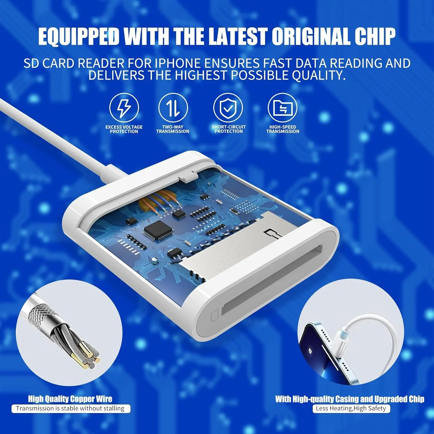 USB C SD Memory Card Reader, Type C Camera Adapter Trail Viewer for iPhone 17/ iPhone 16/15/ iPad MacBook/Air/Pro iMac/Samsung view 4