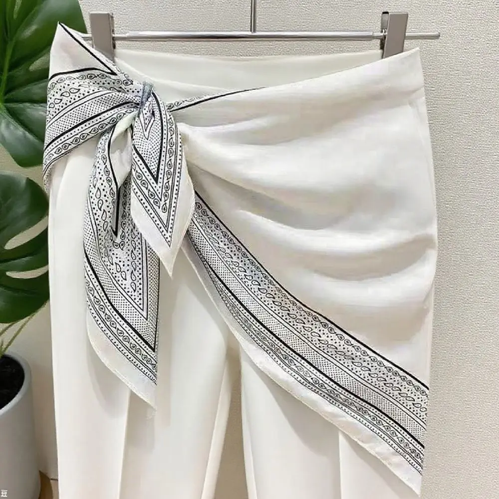 Women's Elegant Sun Protection Triangle Scarf Multiway Wrap Thin Silk Scarf Silk Like Twill Shawl