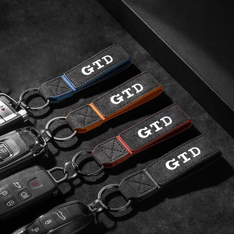 Suede Car Keychain Keyring Key Decoration Pendant Anti-Loss For VW Volkswagen GTD GOLF 4 5 6 7 8 MK7 MK5 MK6 Styling Accessories