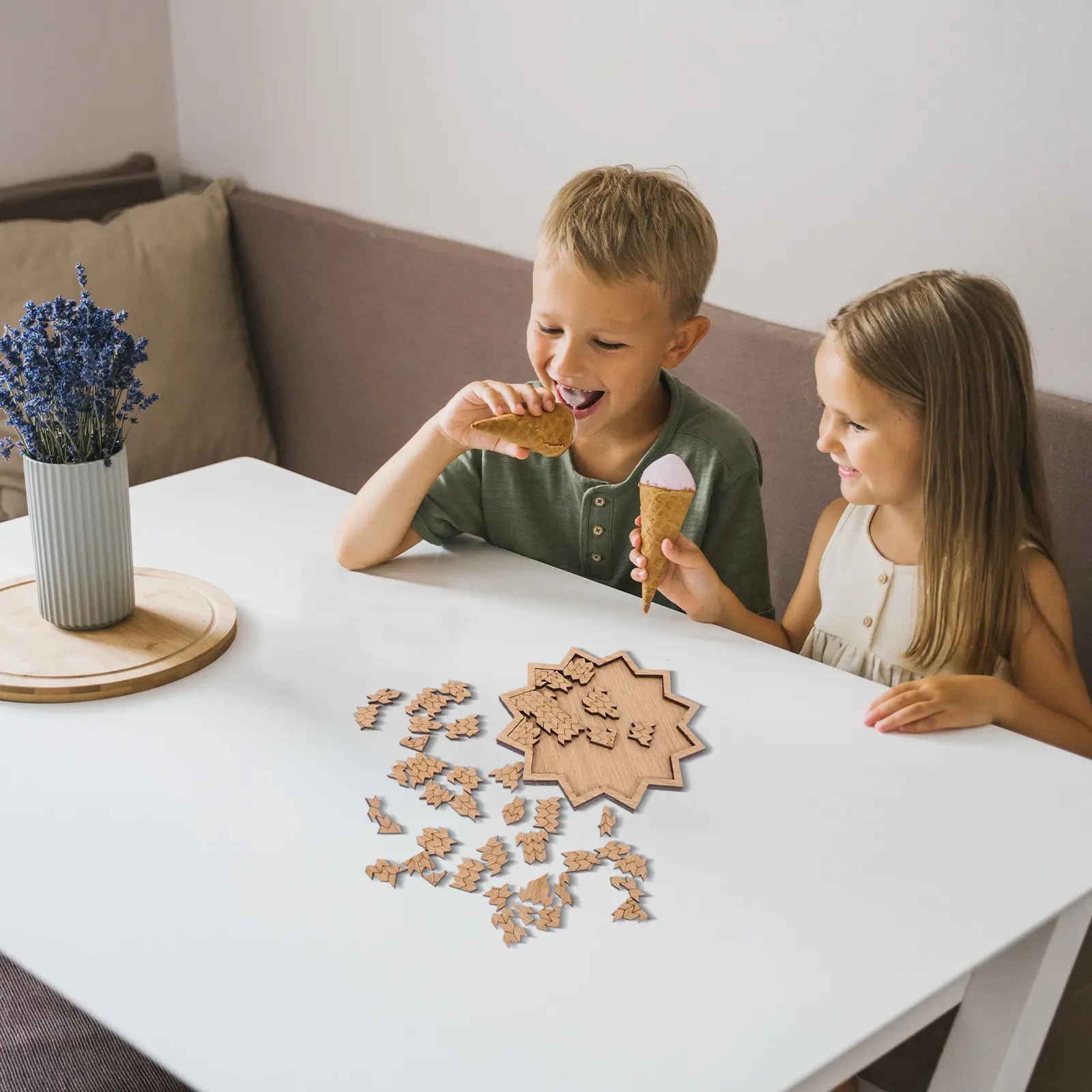 

1 Set Creative Irregular Wooden Puzzle for Adults Children Intelligence Game Stress Relief Educational Jigsaw