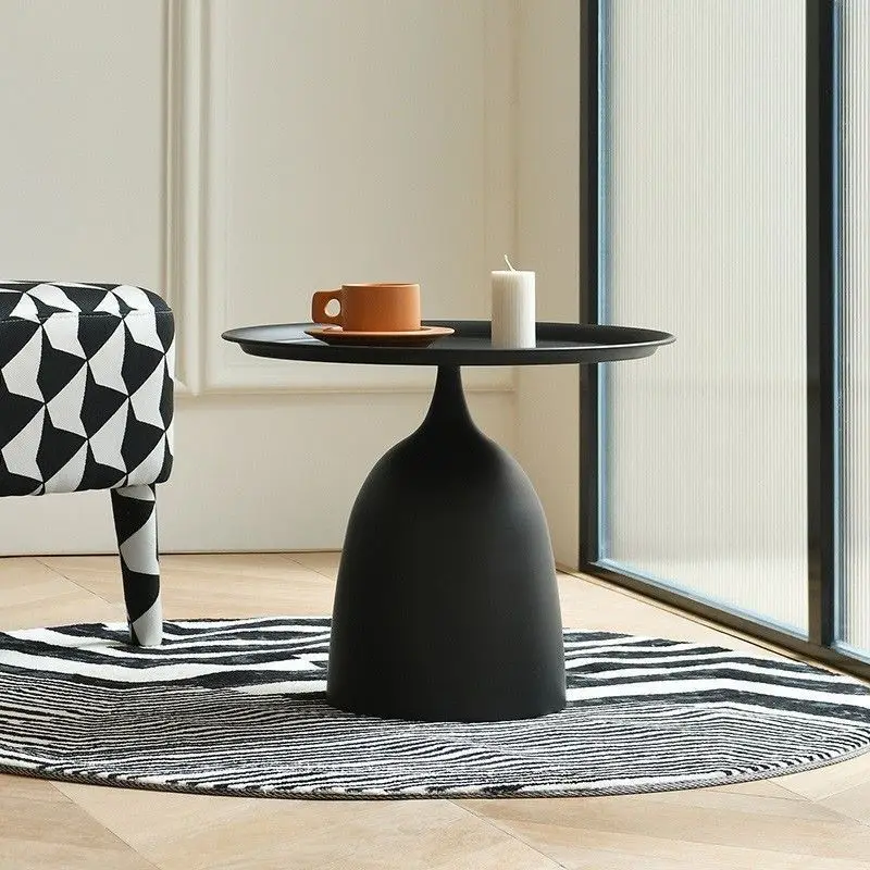 1pc New Modern Side Table Black Wrought for Living Room and Bedroom Iron Small Coffee Table