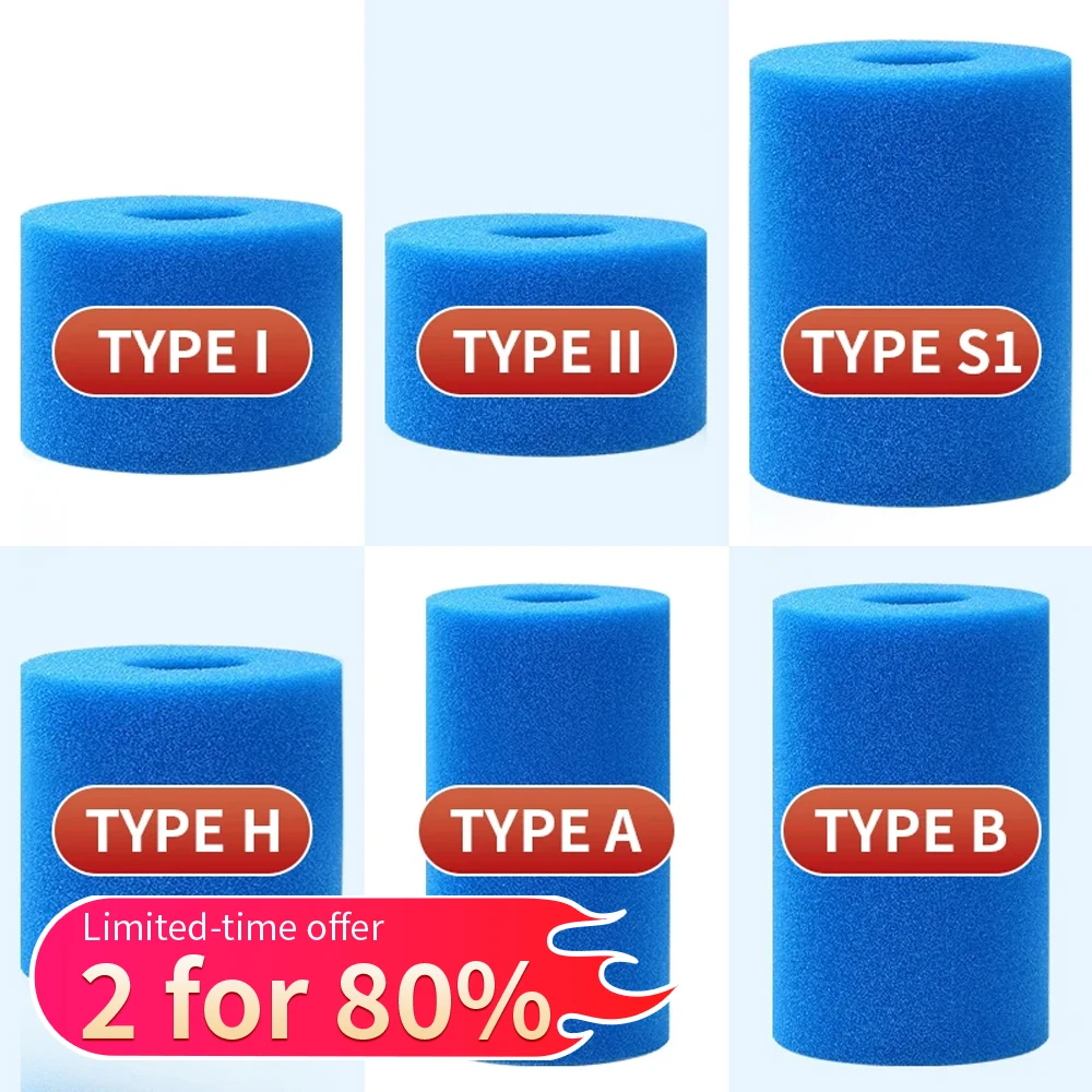 

For Intex Type I/II/SI/H/A/B Washable Swimming Pool Filter Sponge Reusable Foam Cleaner Tub Filter Cartridge Garden Accessories