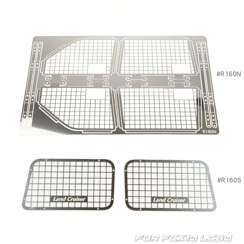1/10 Stainless Steel Mesh Protection Window Net Metal Decoration Rotatable for FCX10 LC80 Upgrade Option Parts