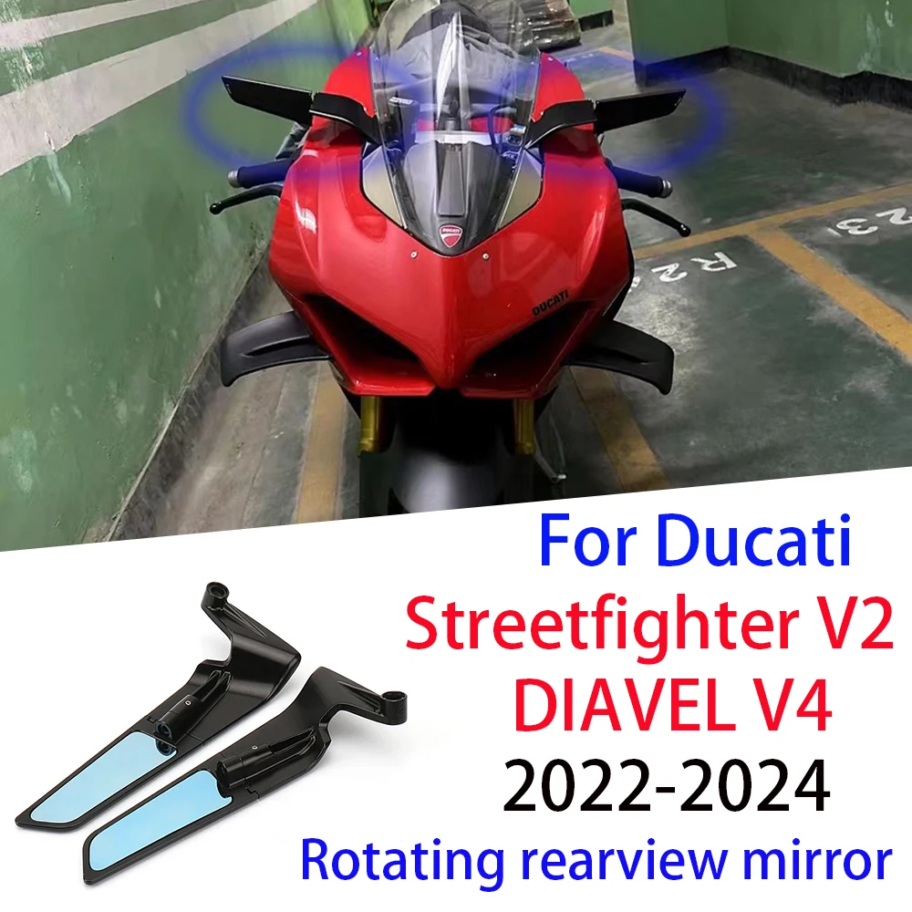 

Fit For Ducati DiavelV4 DIAVEL V4 2023 - 2024 Motorcycle Rearview Mirror New Aluminum Rotable Small Wing Rear view Mirrors