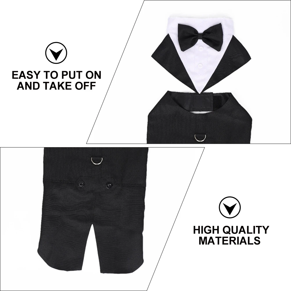 

Pet Bow Tie Suit Tuxedo for Dogs Dress Formal Wear Cotton Costume Wedding Suits Small