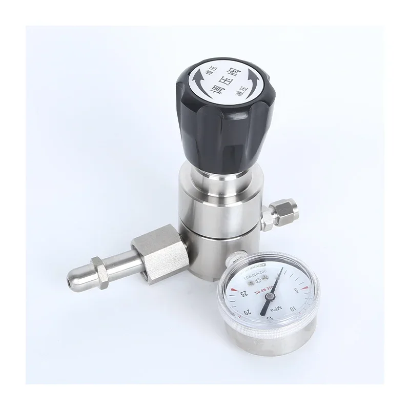 SS316 Single Gauge Pressure Reducing Valve Secondary Valve Ammonia Oxygen Nitrogen Gas Precision Laboratory Regulator