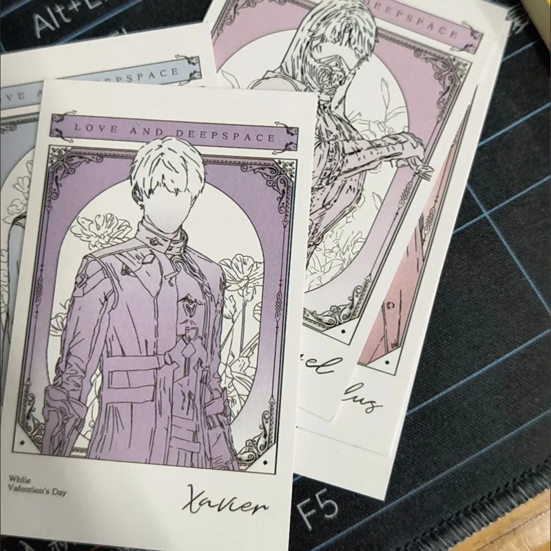 5 Stück/Packung Game Love and Deepspace Merch Fans Collection Charakter Line Art Card Xavier Zayne Rafayel Ralayo Sylus Caleb
