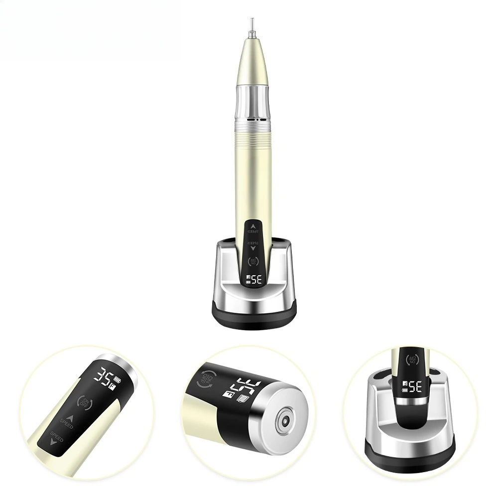 35000RPM Pen-Style Nail Polishing Machine 109S, Rechargeable Low Vibration Salon E-file Manicure Tool