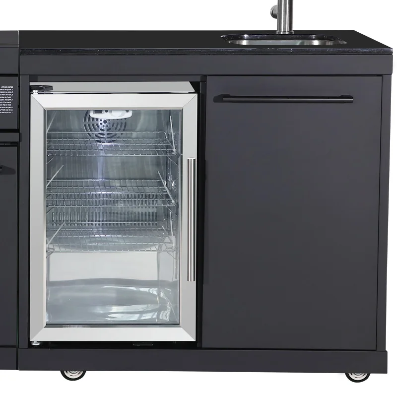 Buiilt in armadietto frigorifero in acciaio inox BBQ Island Griglia a gas Cucina da esterno