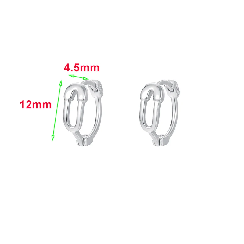 SOFTPIG Real 925 Sterling Silver Geometric Mini 18K Pin Hoop Earrings for Women Trendy Fine Jewelry Minimalist Accessories