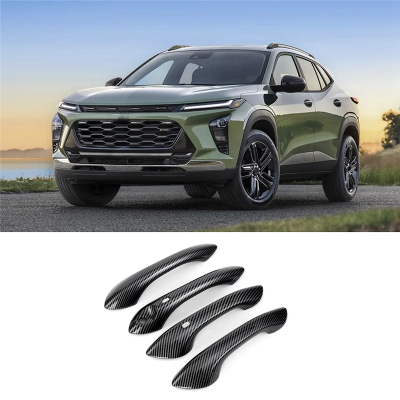 

Car Exterior Door Handle Cover Trim For Trax Seeker 2023 2024 Replacement Accessories (ABS Carbon Fiber)