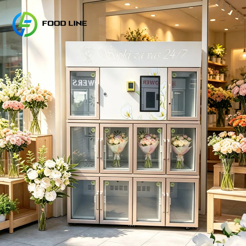 Automatic Flower Vending Machine Fresh Bouquet Dispenser Refrigerated Floral Kiosk Self Service Customized