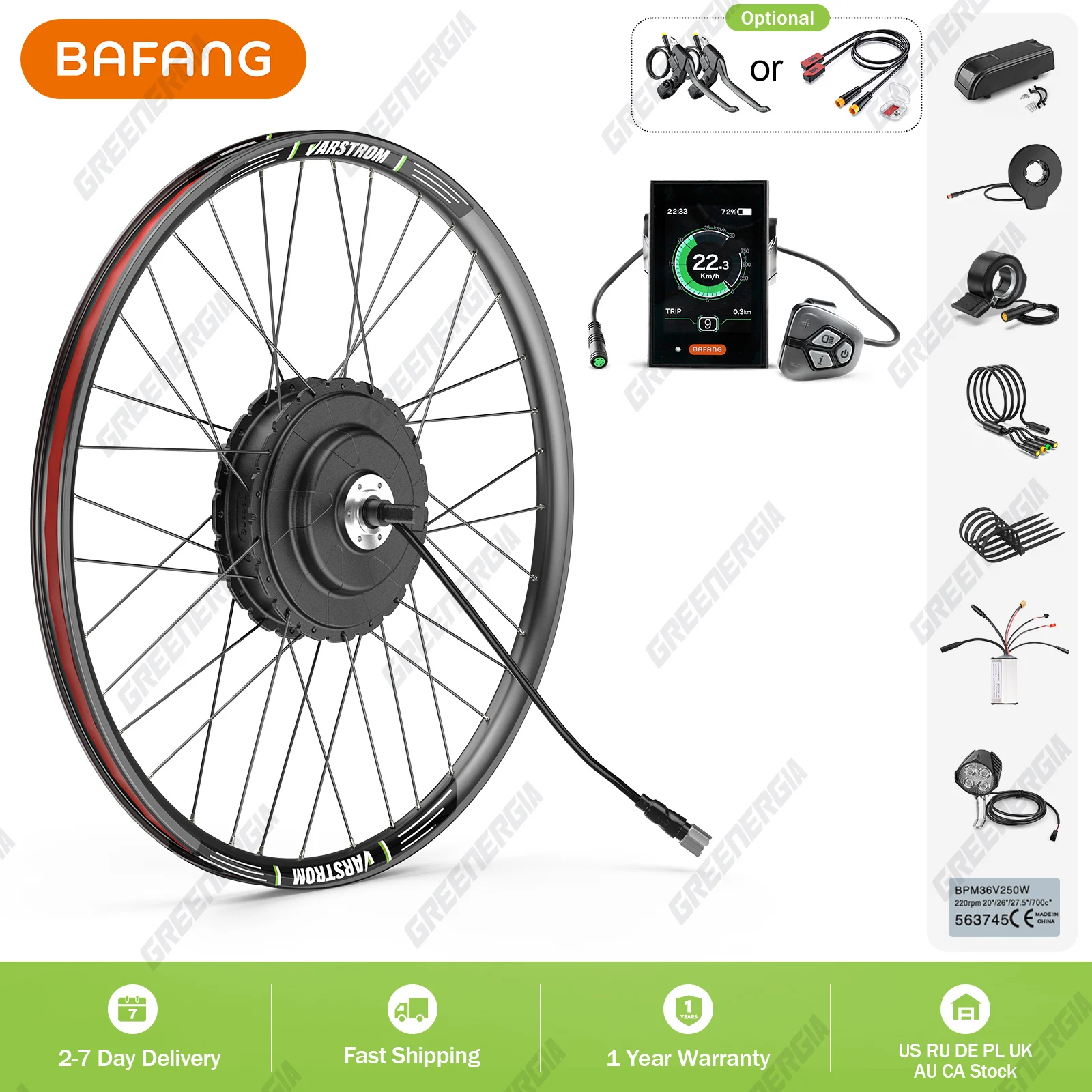 Bafang 750W 500W 48V Front Rear Hub Motor Ebike Conversion Kit Bafang Brushless Rear Wheel Motor Bicycle Electric Bike Kits
