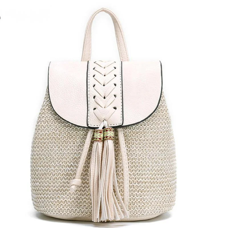 

Beach straw woven bag summer new tassel woven bag niche Design Single Shoulder Messenger Bag holiday double shoulder bag women