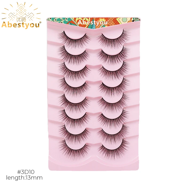 Abestyou Lash Tech Makeup 12-20mm 8 par 3d naturalne długie delikatne skrzydlate Manga przedłużanie rzęs sztuczne rzęsy hurtownia luzem