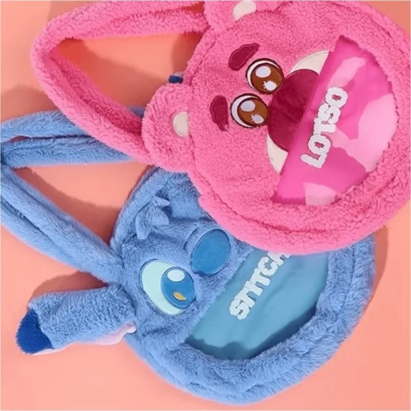 Disney Series Shoulder Bag Lotso Alien Stitch Cute Plush Large Capacity Kawaii Handbag Women Portable Outdoor Soft Lithe Girl