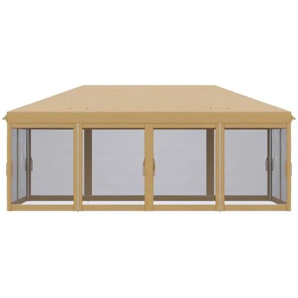

Портативный бежевый тент-шатер 3х6 м с сетчатыми боковыми стенками для свадеб, вечеринок, сада и патио