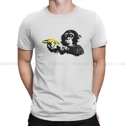 Banana Monkey Banksy Wall Graffiti Men T Shirt Classic Fashion Loose O-Neck TShirt Harajuku Clothing