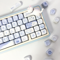USLION 95Keys MOA Profile Keycaps Cute Samoye Dogs Theme PBT Key Caps Suit for 61/64/68/84/75/87 Keys Gaming Mechanical Keyboard
