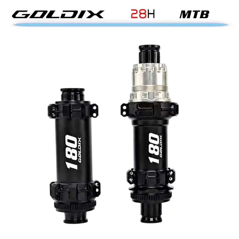 GOLDIX Neue M180 MTB-Naben mit geraden Speichen, 24/28 Löchern, 60T Ratschensystem, Center-Lock-Scheibenbremse für HG XD MS Freilauf