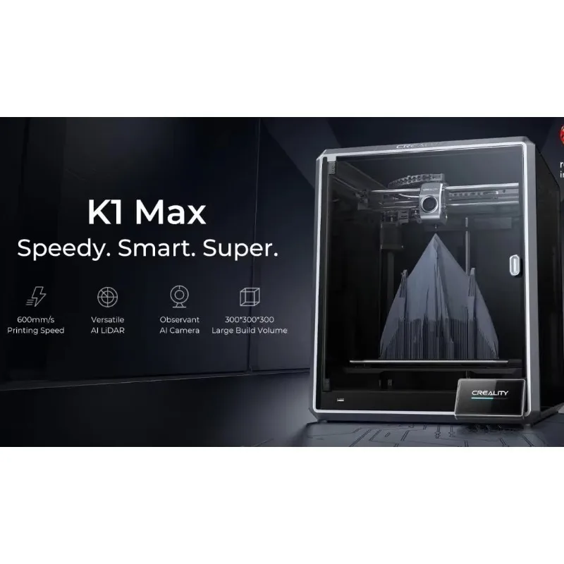 3D Printer for Home Use K1 Max Large Size Printing High Speed High Precision Fully Automatic No Leveling Required.