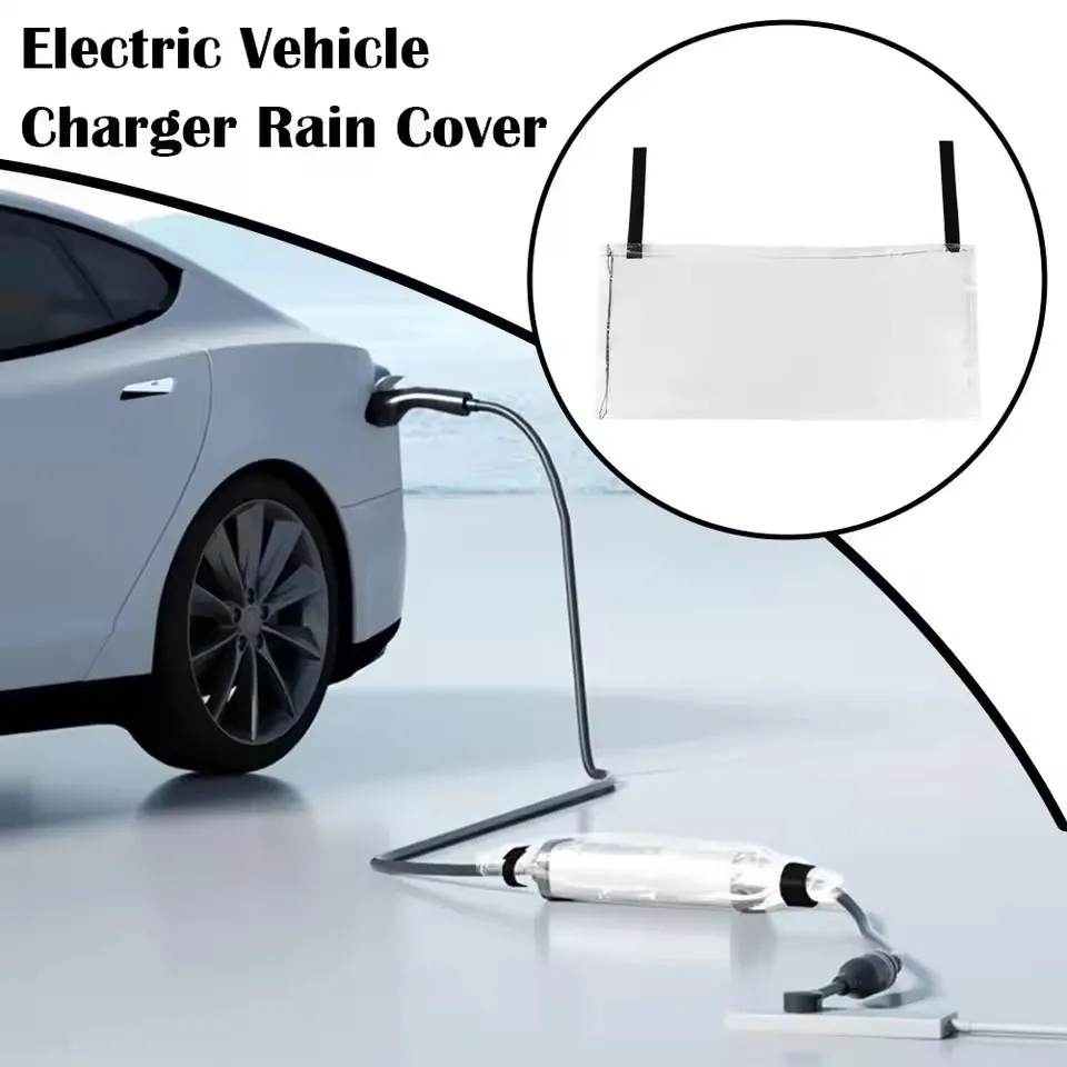 EV Charger Rain Cover Waterproof Dustproof Protector Bag PVC Outdoor Shade for Electric Car Charging Plug Control Box