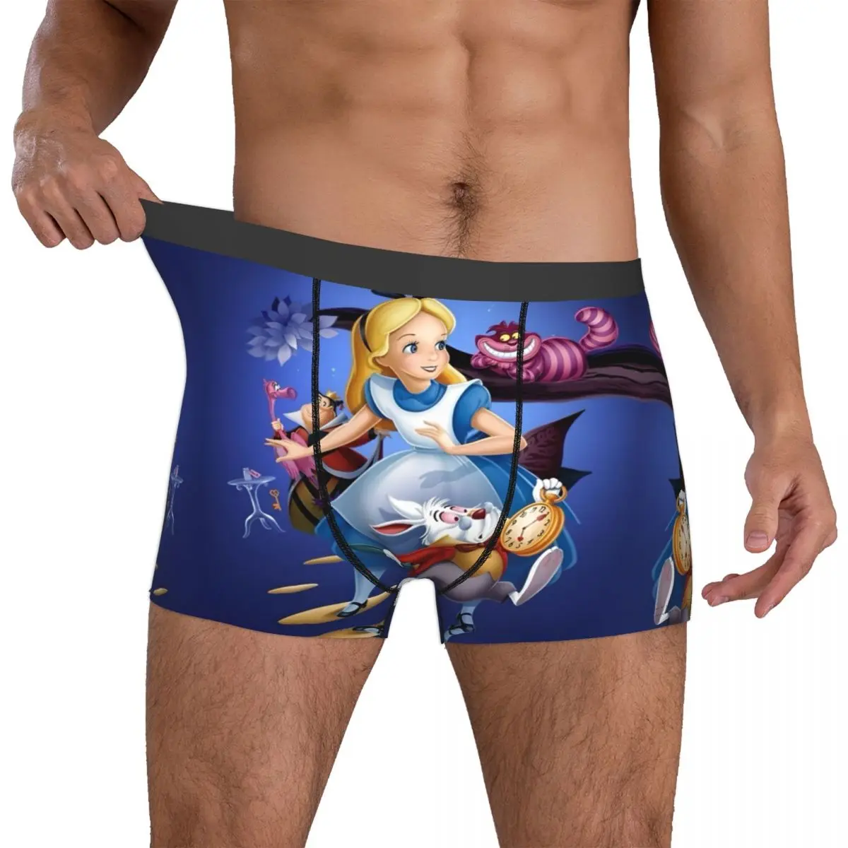 

Мужское забавное нижнее белье в стиле Алисы в Стране чудес, боксеры с принтом «Королева Сердец», эластичные шорты, трусы