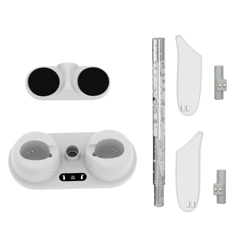 1 قطعة حوض شحن محمول ساخن مع منظمات تخزين ضوء LED سماعة الرأس VR حامل شاحن إبقاء الألعاب الذهاب ل Meta Quest 3 VR