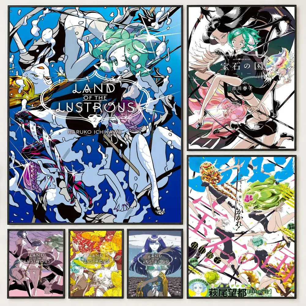 Anime Land of the Lustrous Poster Poster Trendy Aesthetic SelfAdhesive HD Wall Decor Home Café Bedroom Room Decoration Gift